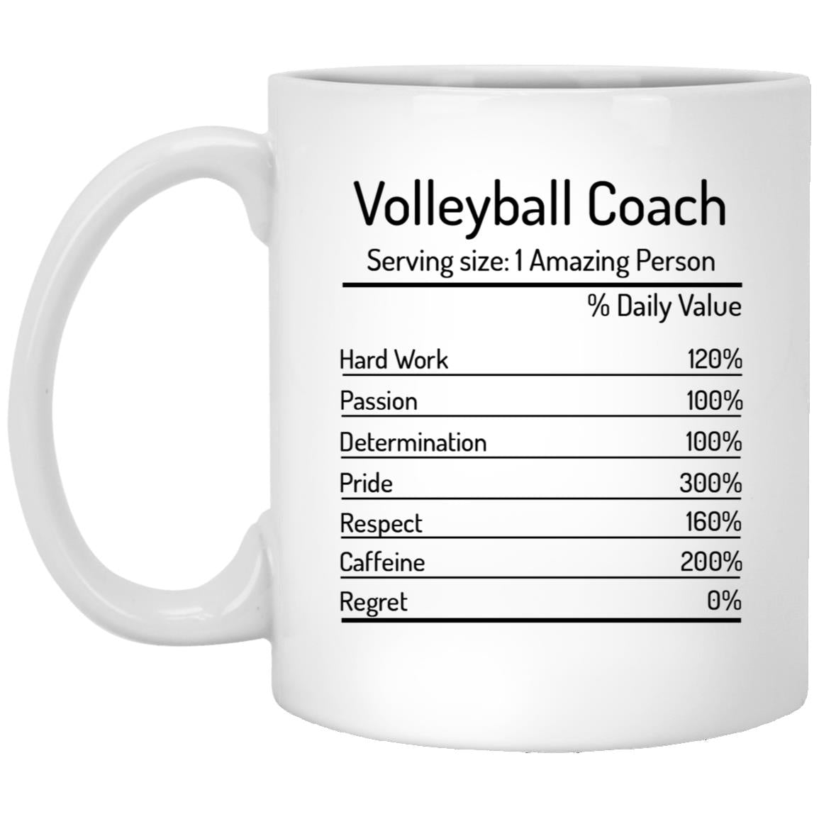 Volleyball Coach Nutrition Facts Mug 3075525694 XP8434 11oz White Mug