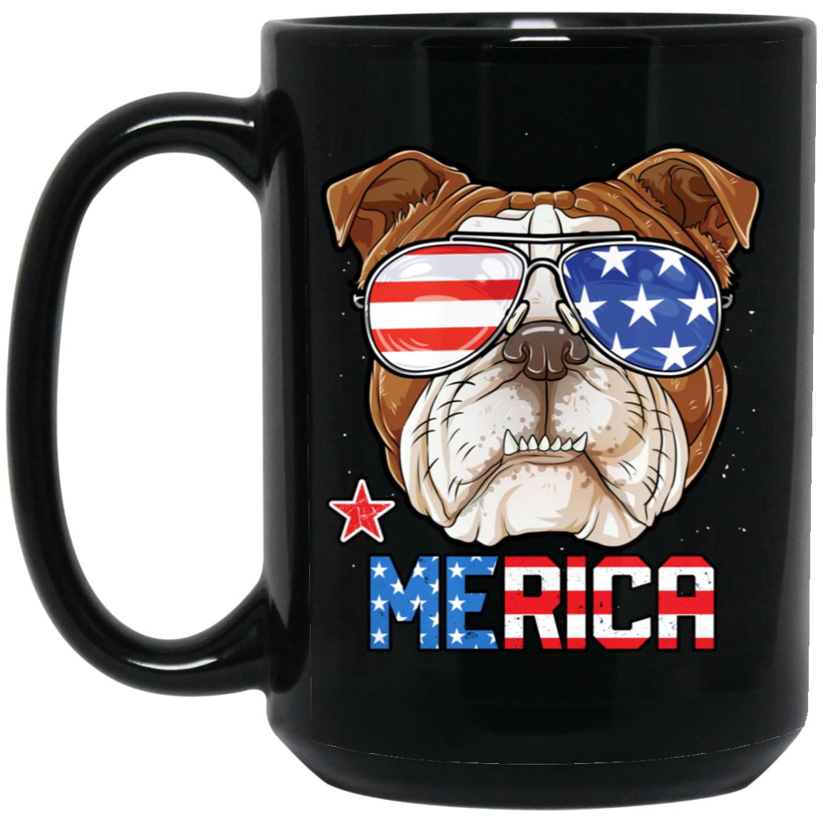 English Bulldog 4th of July Merica Men American Flag