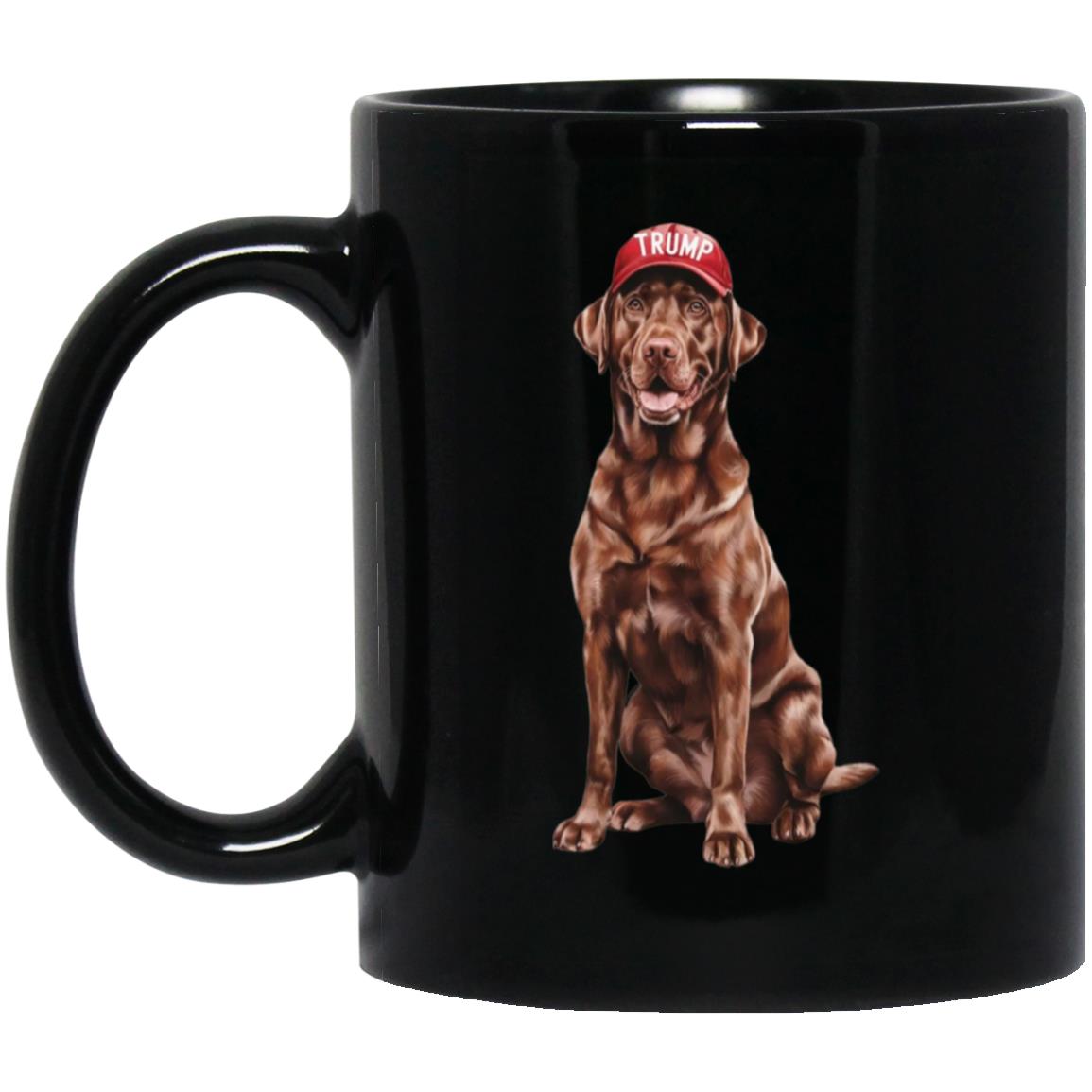 Brown Lab Dog Wearing Trump Hat