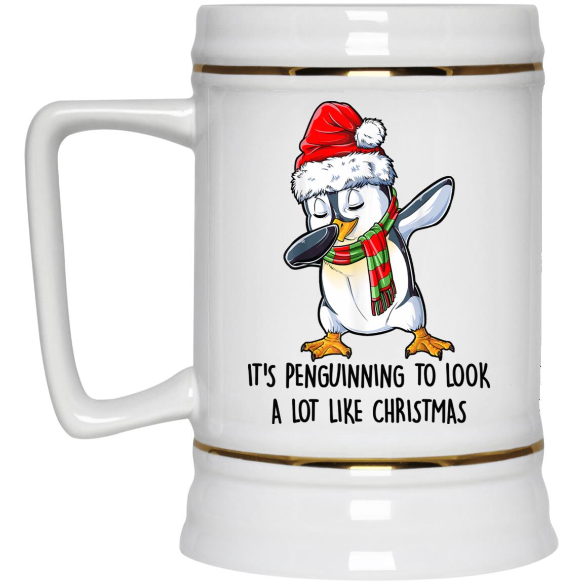 Funny Penguin Christmas Card - Christmas Gift Card for Him or Her - It's Penguinning To Look A Lot Like Christmas