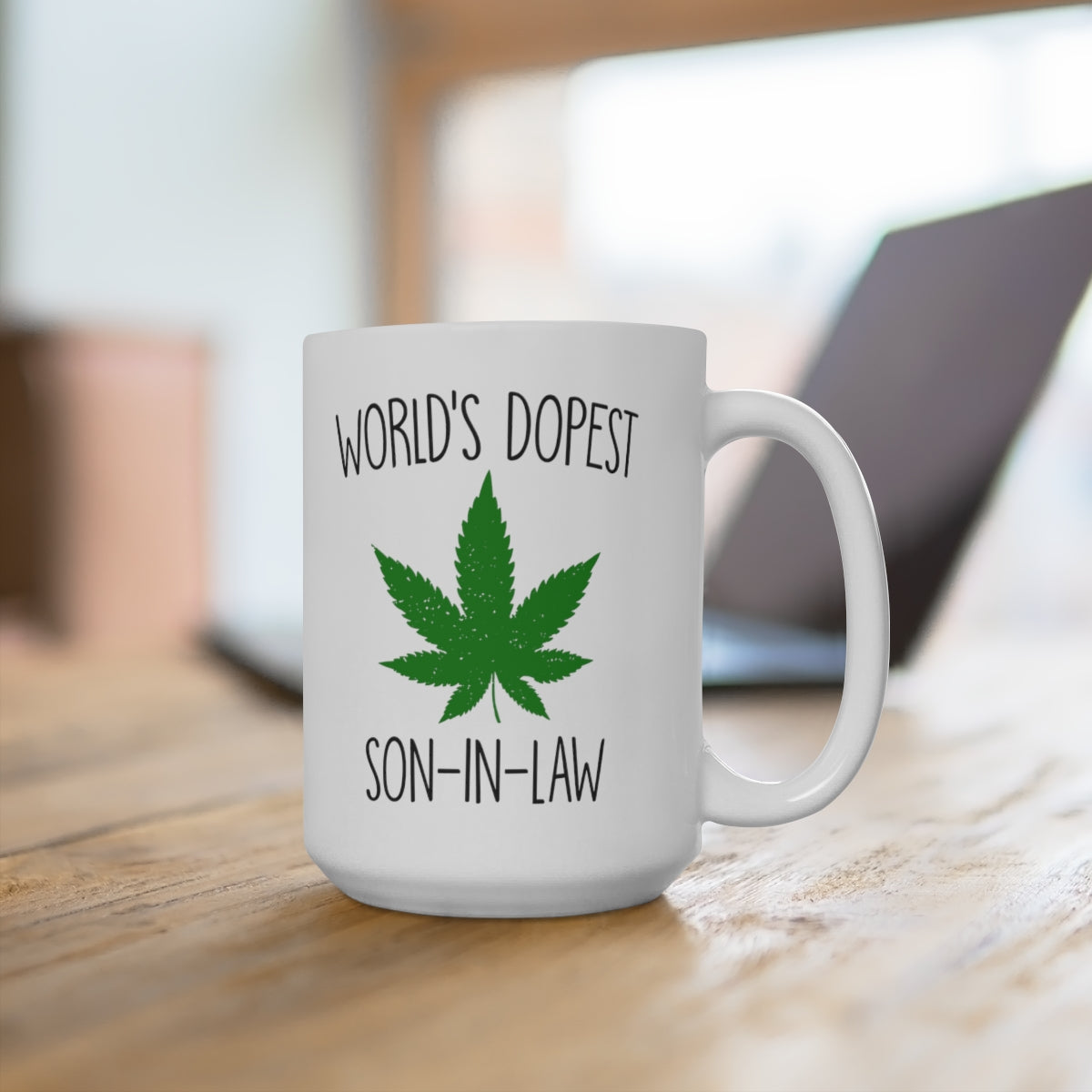 B09QYR1FGG World's Dopest Son-In-Law - Son-In-Law Birthday Gift 15oz printify