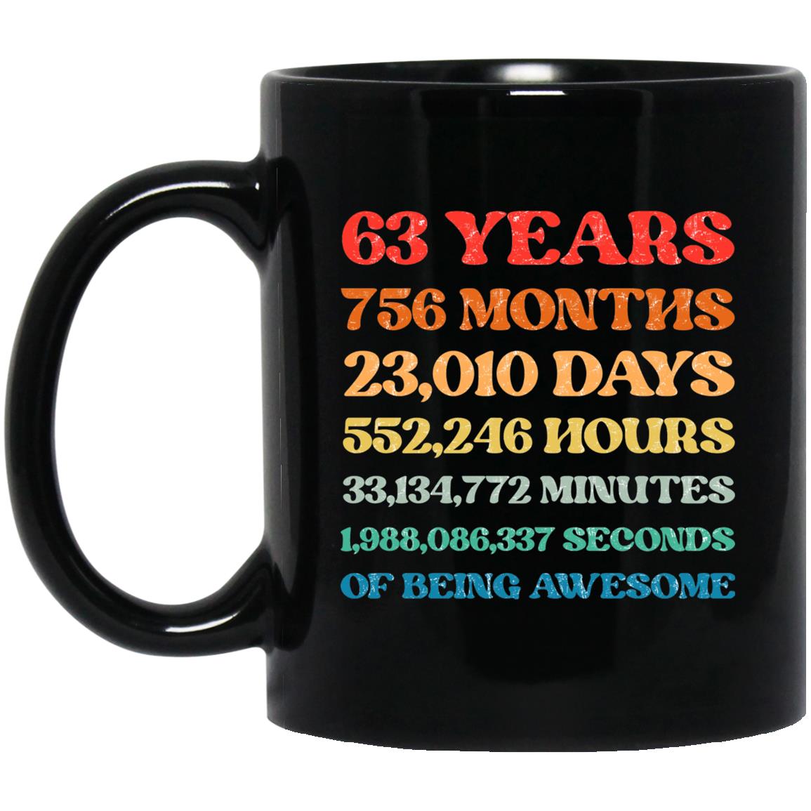 63 years BM11OZ 11 oz. Black Mug