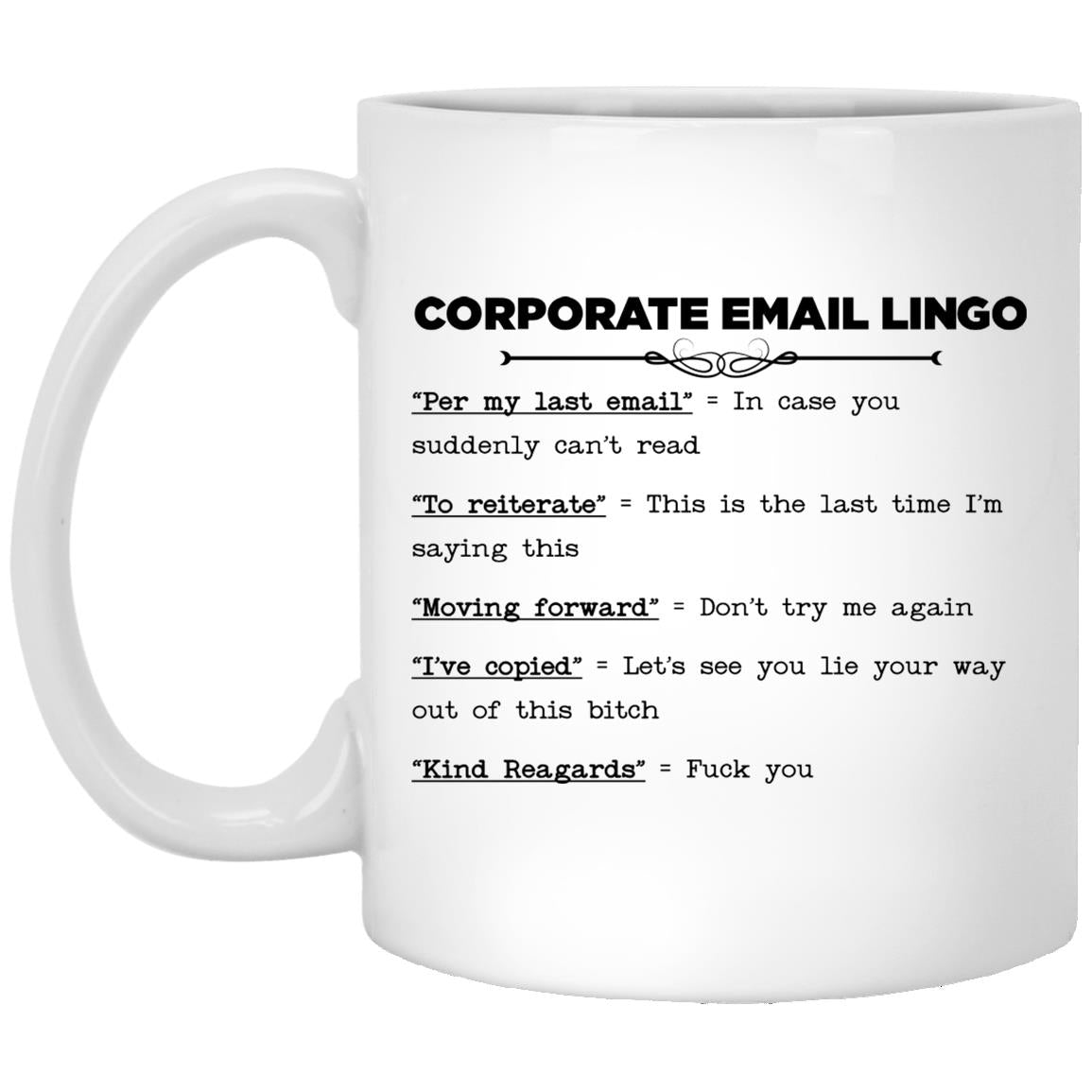 Corporate email lingo XP8434 11 oz. White Mug