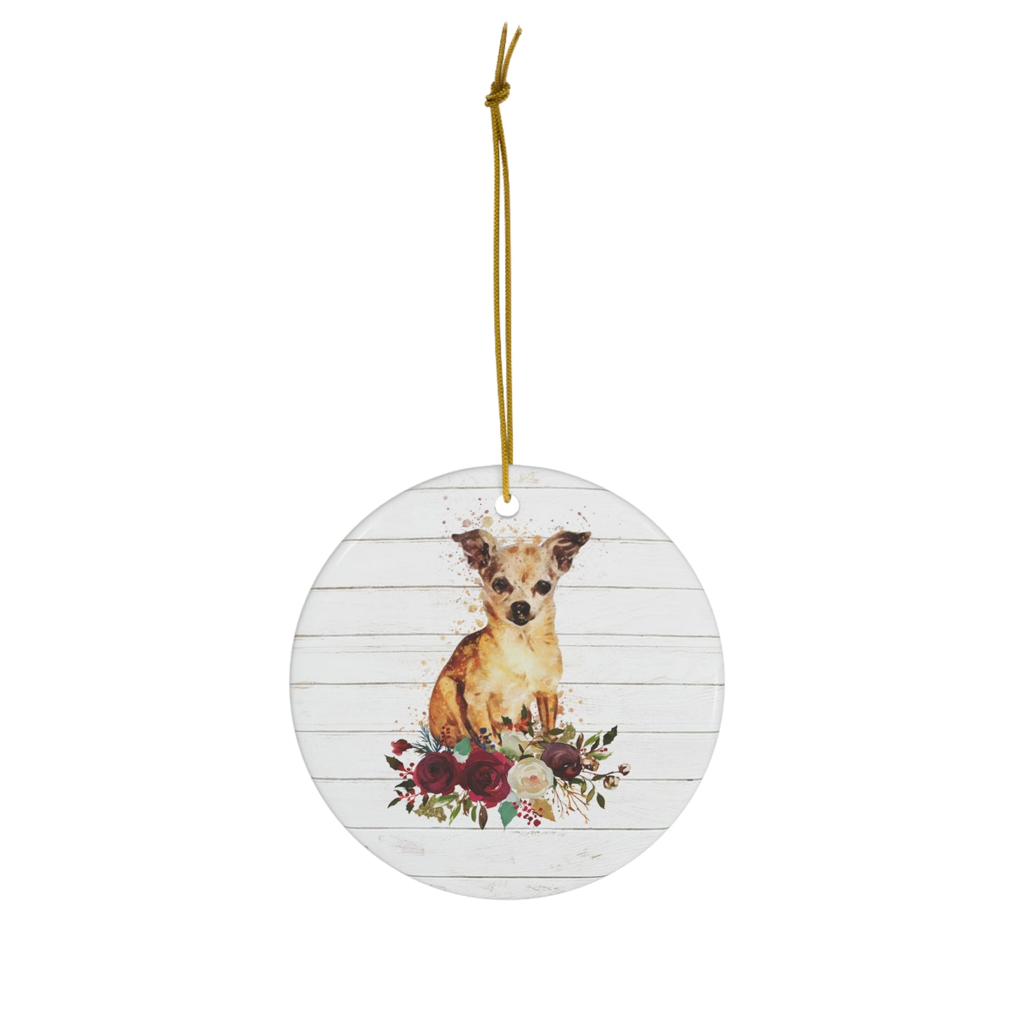 Chihuahua Ornament - Pet Gift Dog Ornament - Chihuahua Christmas Ornament - Dog Ornament - Gift Ceramic Holiday Decoration Present One Side