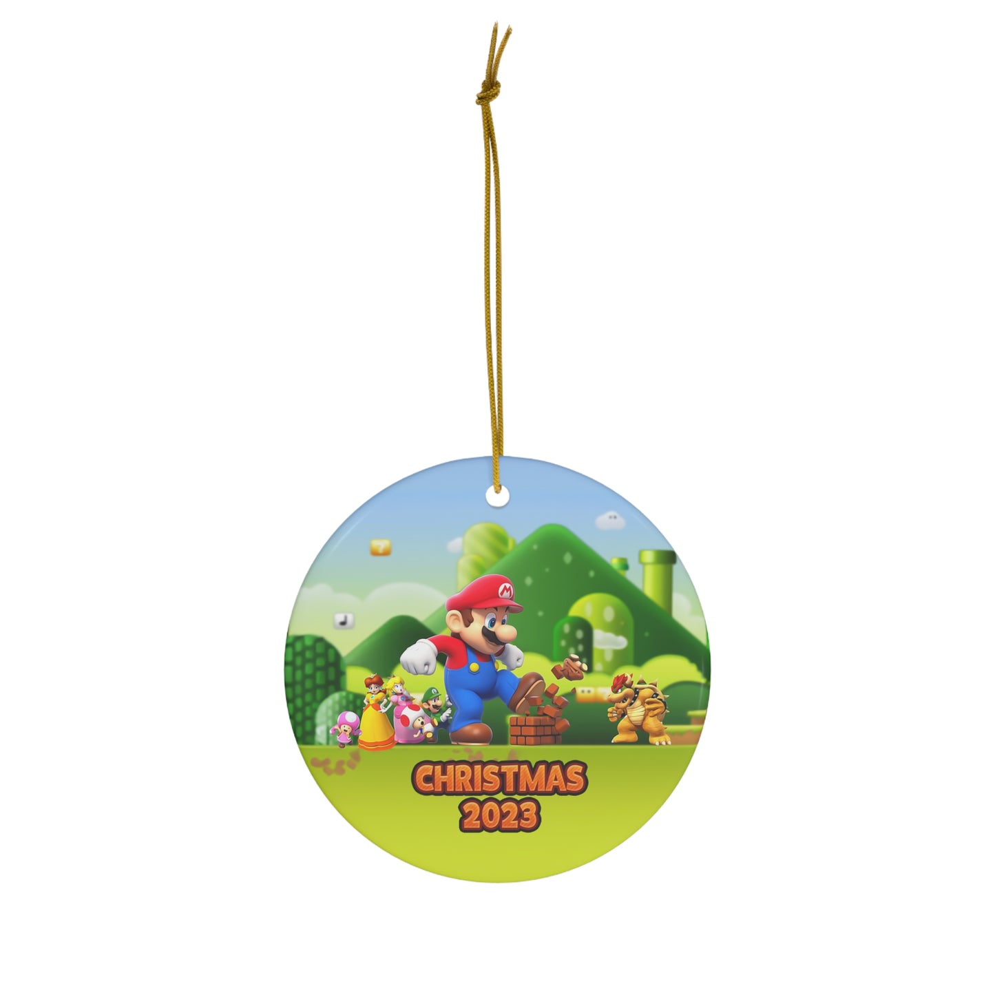 Mario Super Ornament - Mario Super Christmas Ornament - Mario Super Keepsake - Christmas Ceramic Ornament - Gift for Him Printed on One Side