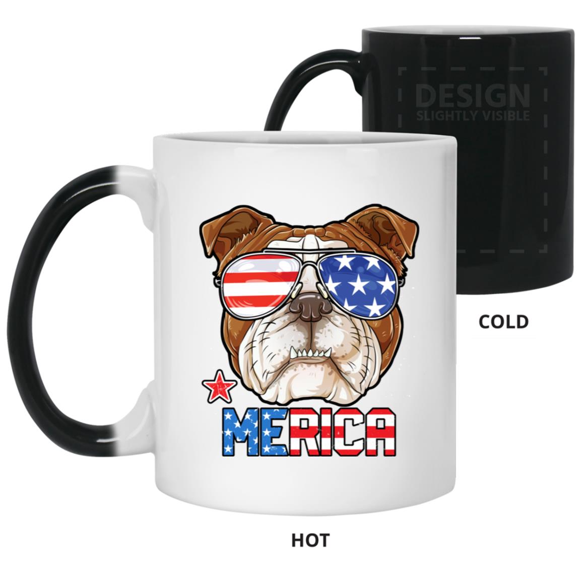 English Bulldog 4th of July Merica Men American Flag