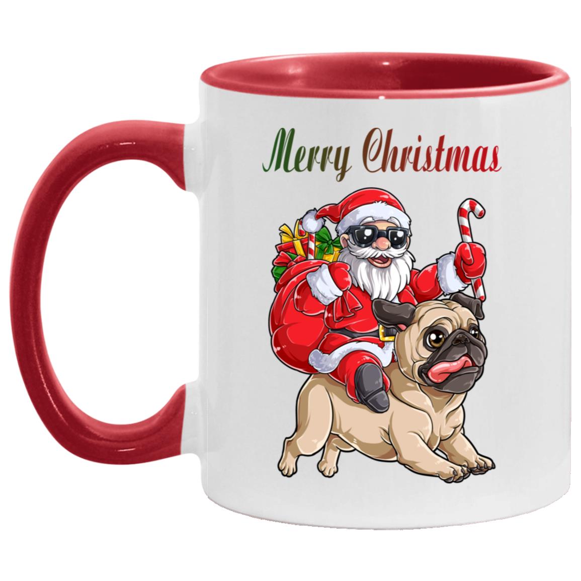 Christmas Santa Claus Riding Pug Xmas Boys Girls Pugmas Dog Merry Christmas