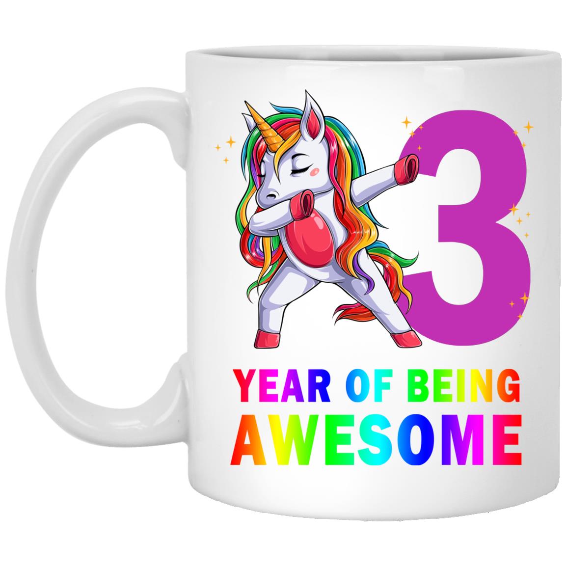 3 Years Old Unicorn Dabbing 3rd Birthday Girl Unicorn Party