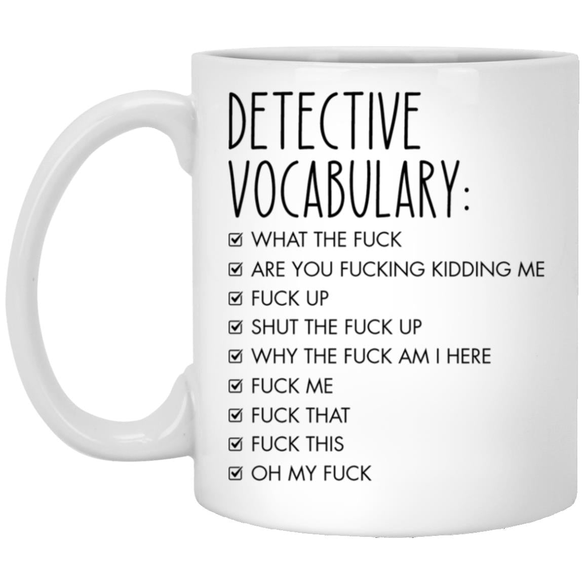 Detective XP8434 11oz White Mug