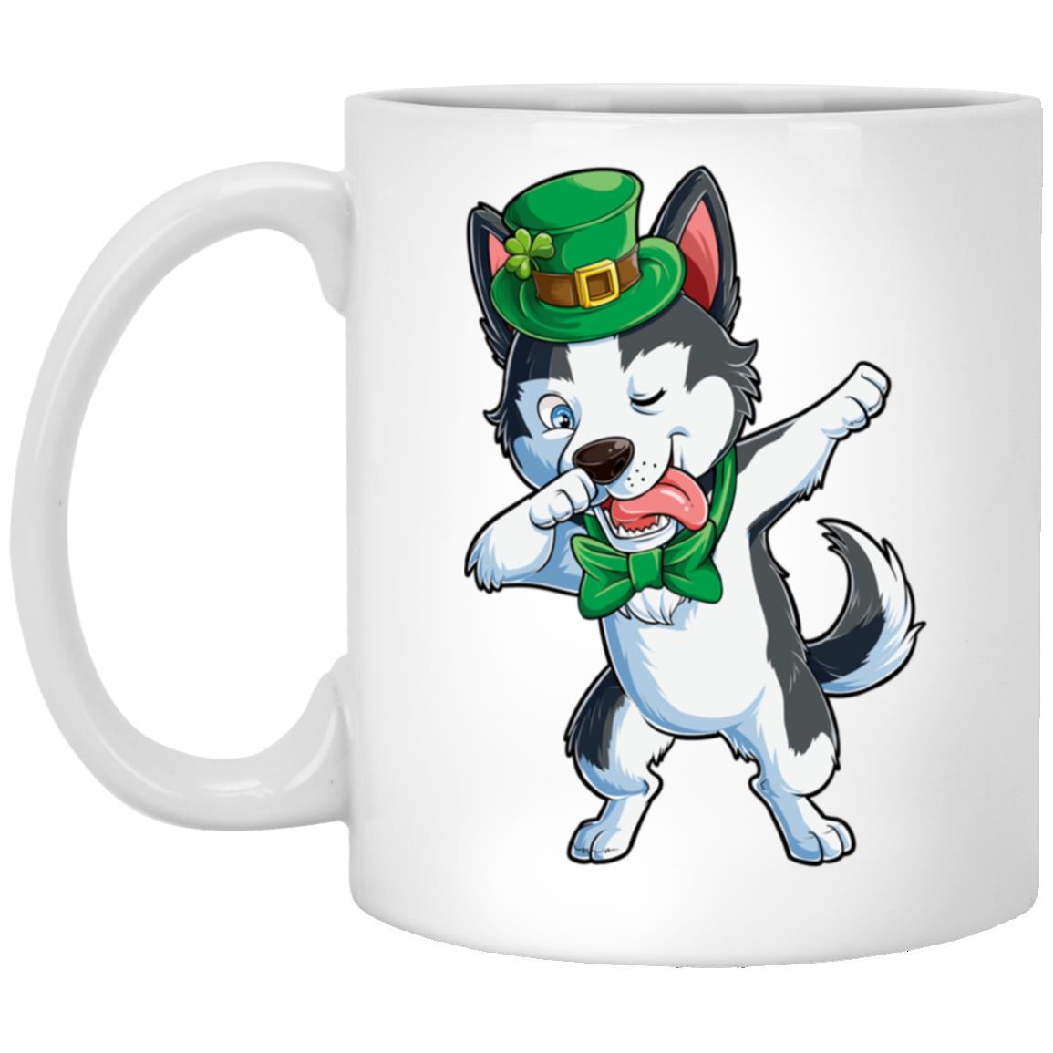 Dabbing Siberian Husky St Patricks Day Boys Leprechaun Dog