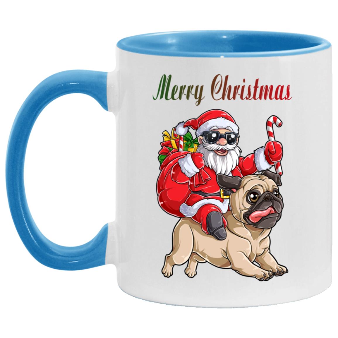 Christmas Santa Claus Riding Pug Xmas Boys Girls Pugmas Dog Merry Christmas