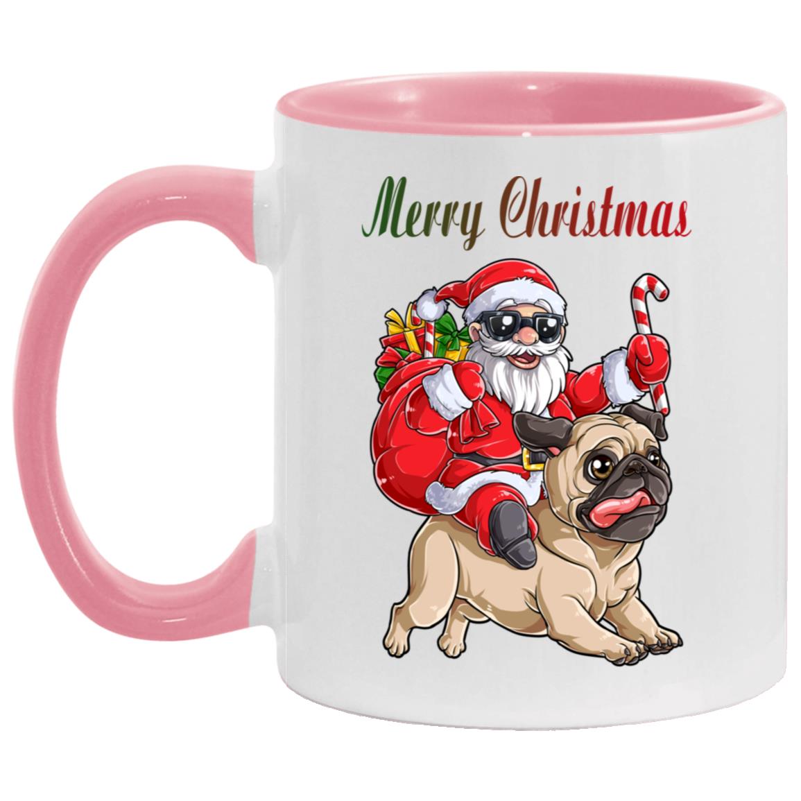 Christmas Santa Claus Riding Pug Xmas Boys Girls Pugmas Dog Merry Christmas