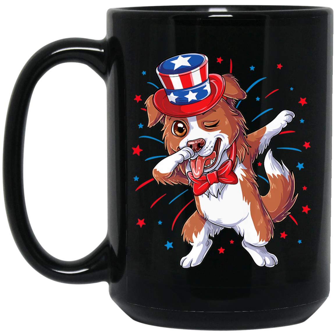 Dabbing Border Collie 4th of July