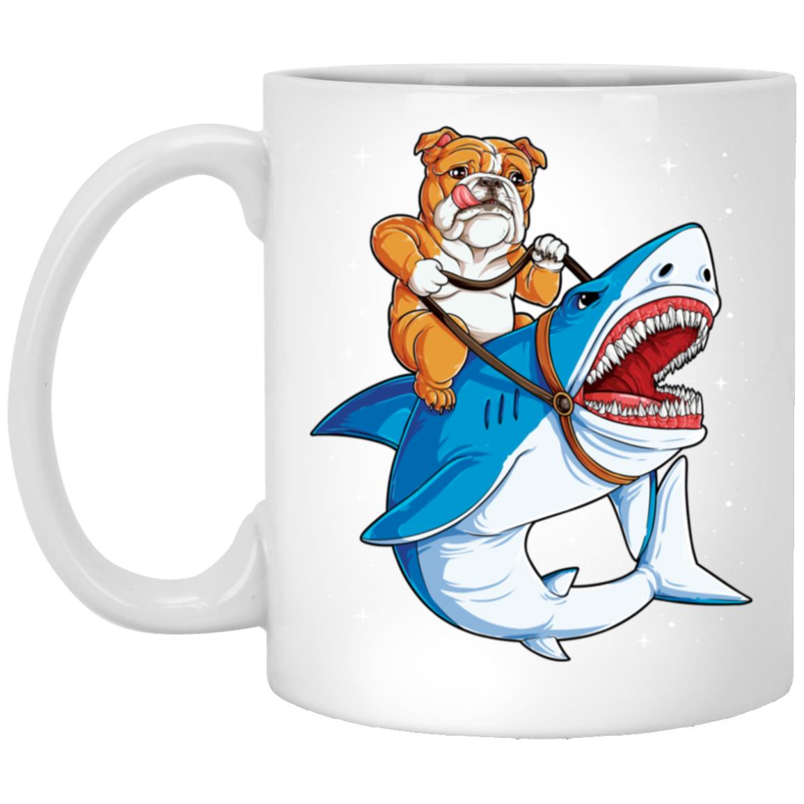 English Bulldog Riding Shark Jawsome Dog Lover Gifts Galaxy