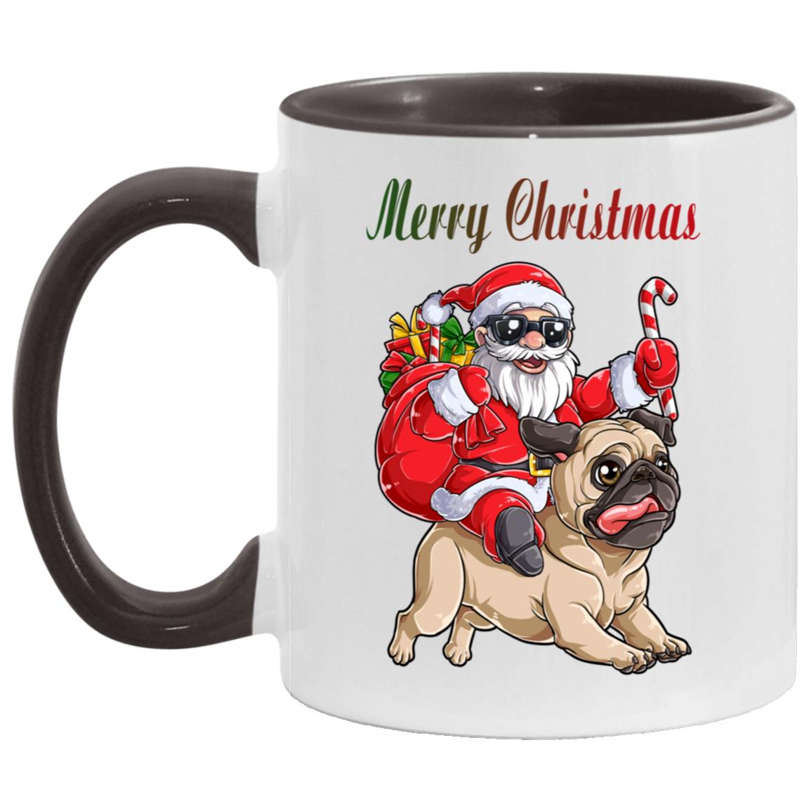 Christmas Santa Claus Riding Pug Xmas Boys Girls Pugmas Dog Merry Christmas