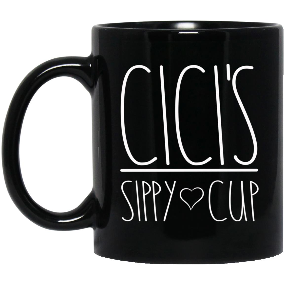Cici's Sippy Cup Ceramic Coffee Mug (Black)