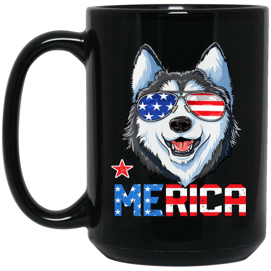 Siberian Husky 4th of July Gifts Merica Men American Flag