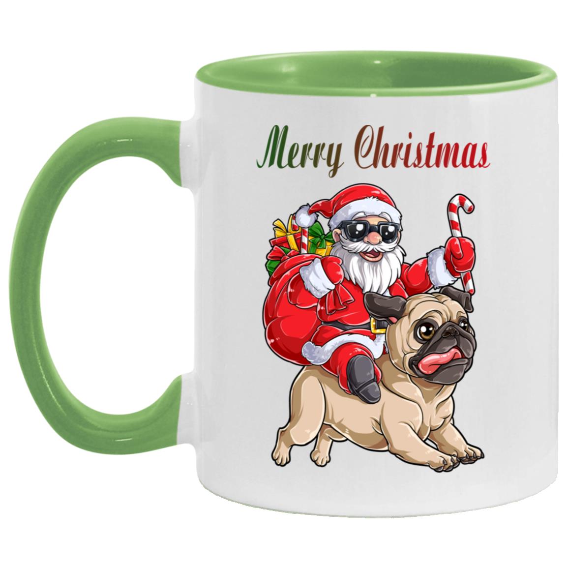 Christmas Santa Claus Riding Pug Xmas Boys Girls Pugmas Dog Merry Christmas