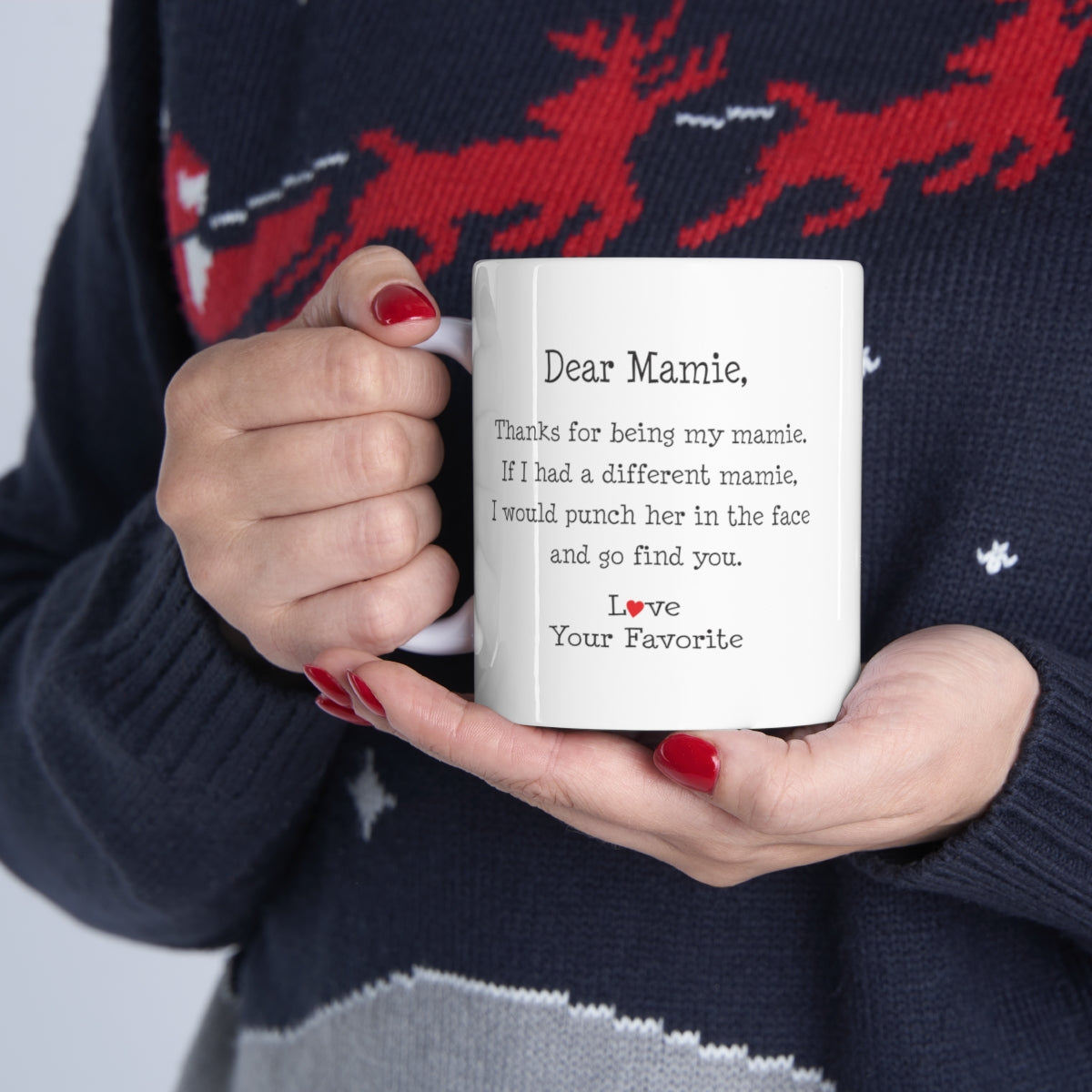 B098L9HQQX Mamie Coffee Mug Funny Dear Mamie Thanks For Being Mine Coffee Cup 11oz printify