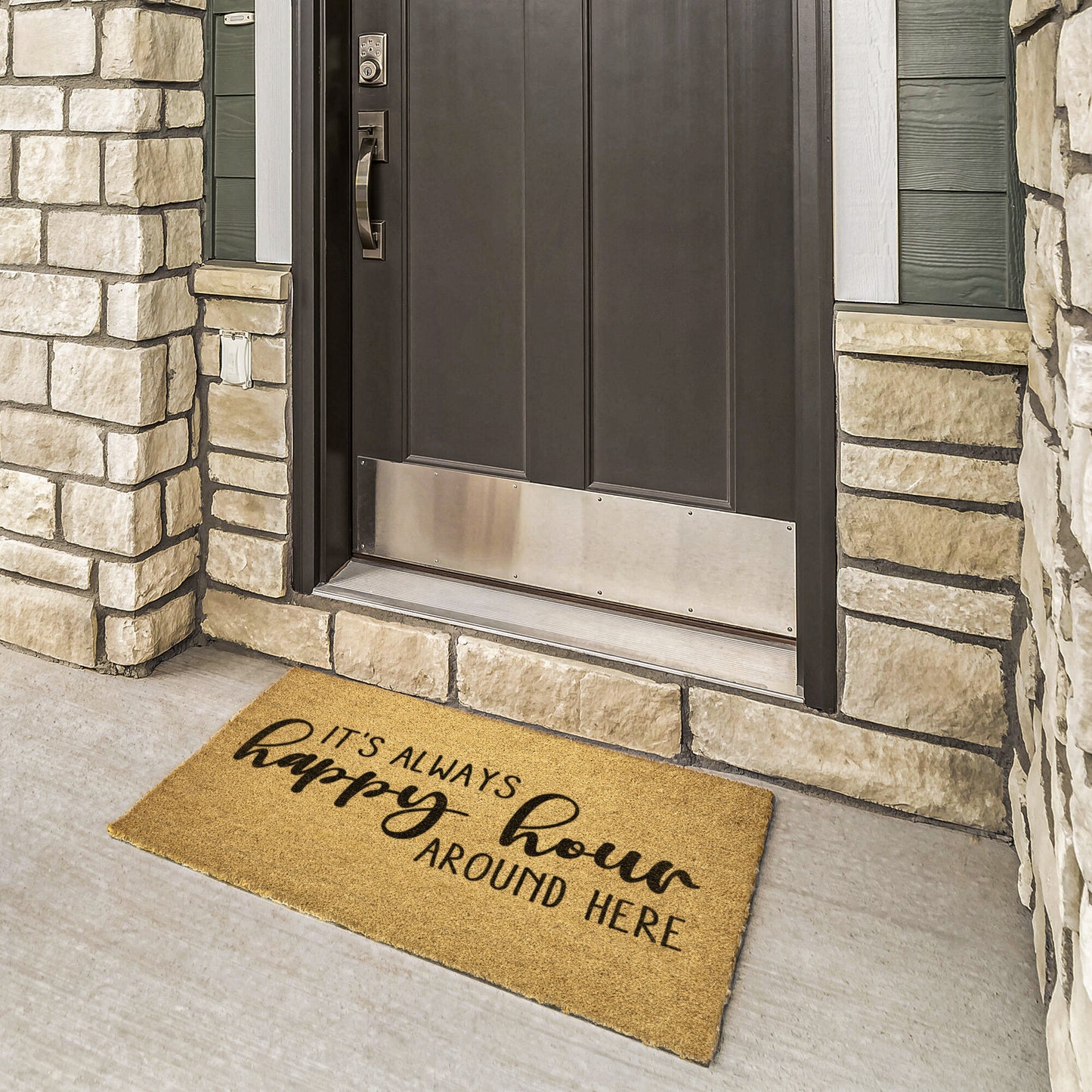 1219828151 It's Always Happy Hour Around Here Door Mat - Funny Doormat - Housewarming Gift - Doormat Closing Gift - Welcome Doormat - Front Door