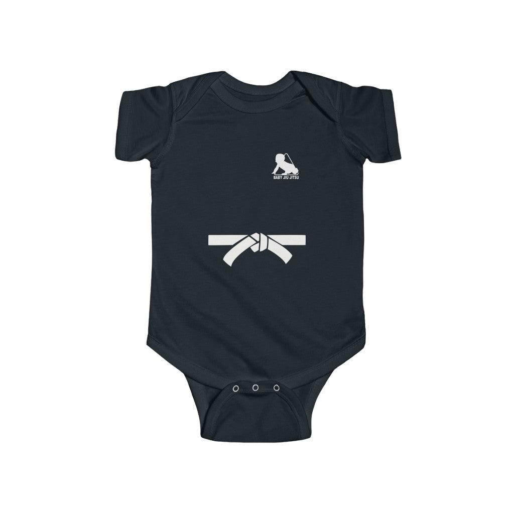 Baby Playsuit Jiu Jitsu Baby with White Belt Jiu Jitsu Karate Kid Baby Funny Baby Grow Bodysuit