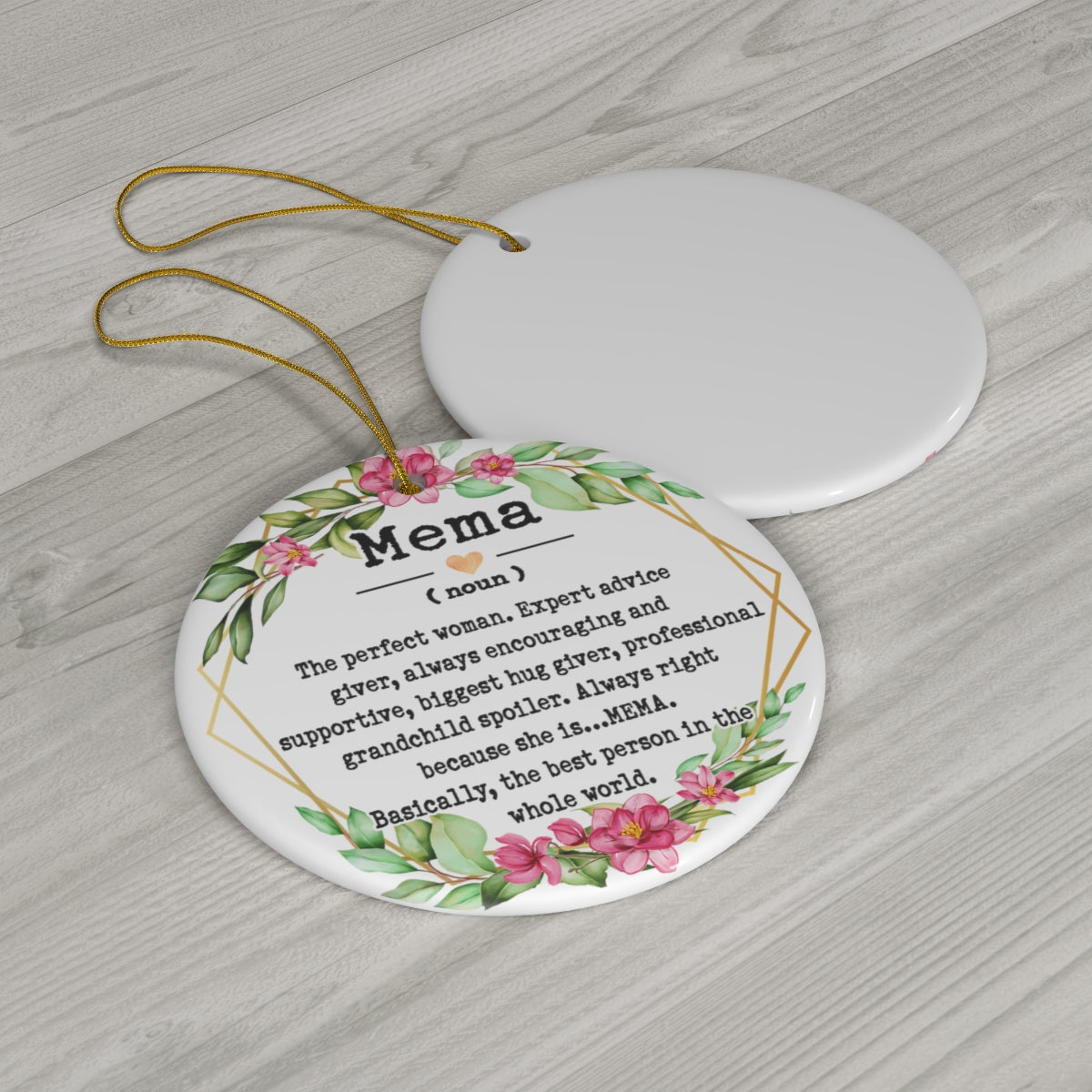 B09CH6JGW7 Mema Noun Ornament - Christmas Ornament for Mema - Mother's Day Ornament - Mema Gifts - Mema Definition