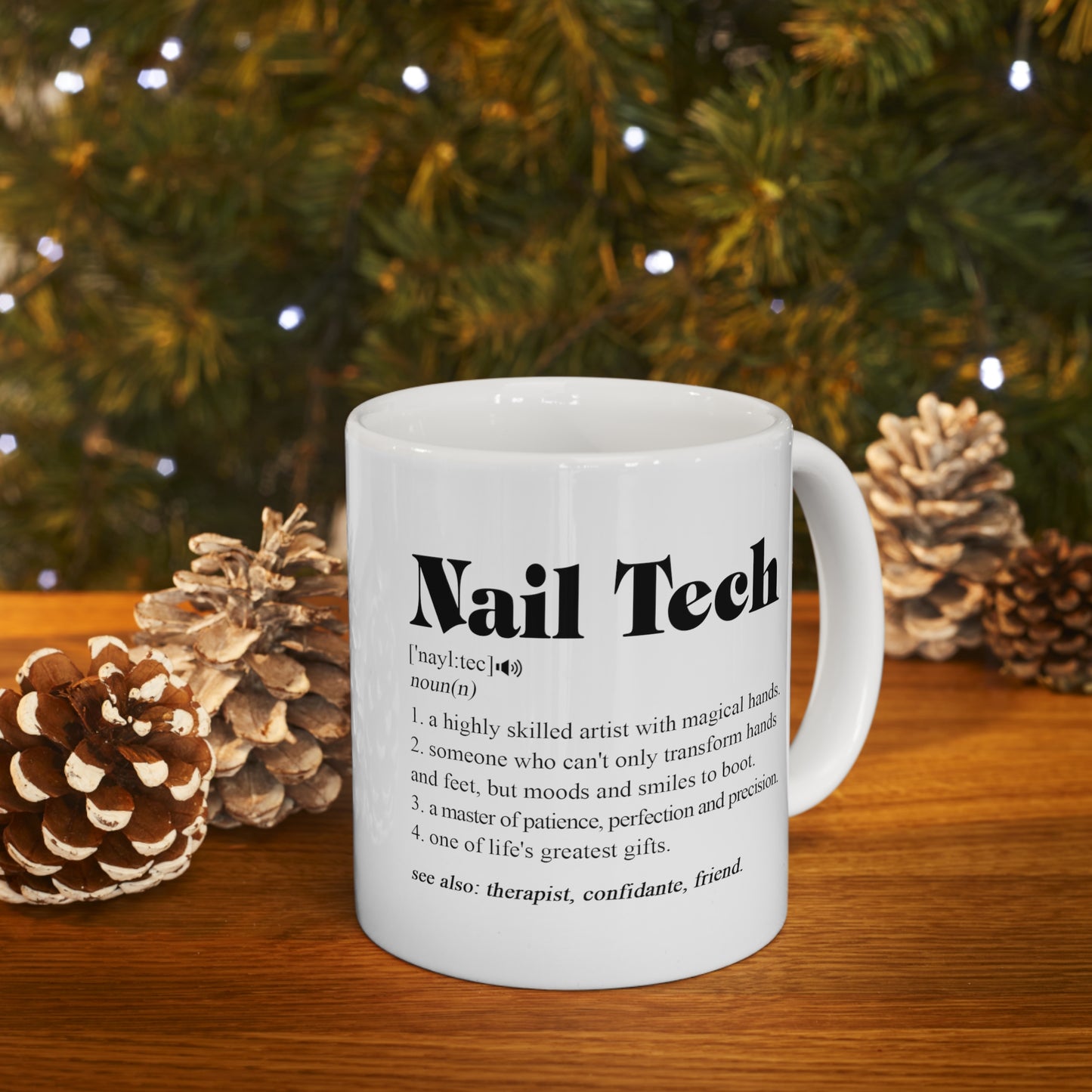 B09T396ZZD Nail Tech Mug - Nail Tech Gifts - Nail Technician Gifts - Nail Tech Christmas - Birthday Gift 11oz Printify