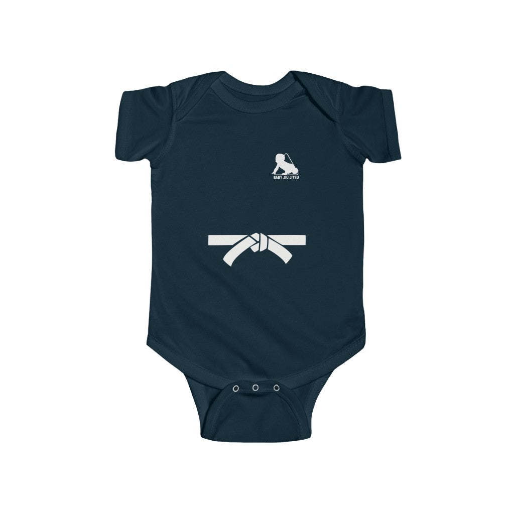 Baby Playsuit Jiu Jitsu Baby with White Belt Jiu Jitsu Karate Kid Baby Funny Baby Grow Bodysuit