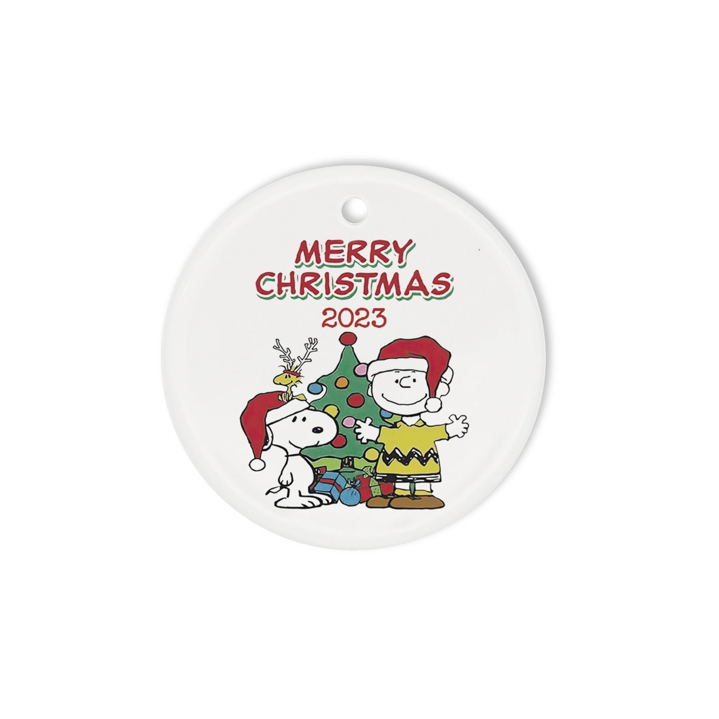 Peanuts1 Christmas Decor 2023 - Circle Ceramic Ornament