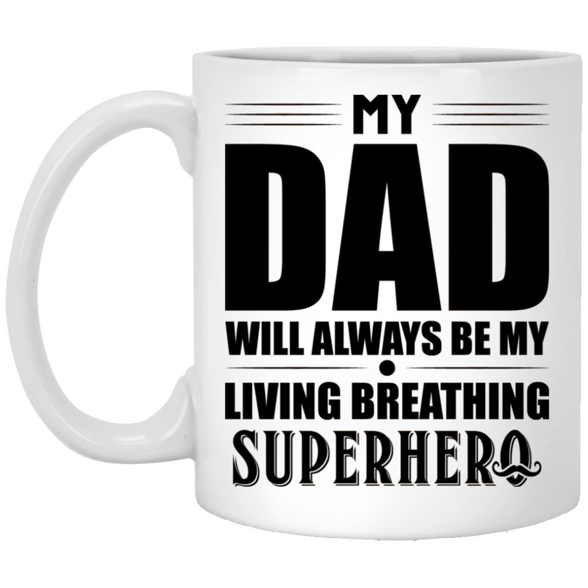 Dad Superheroes XP8434 11 oz. White Mug