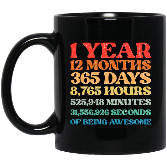 1 years BM11OZ 11 oz. Black Mug