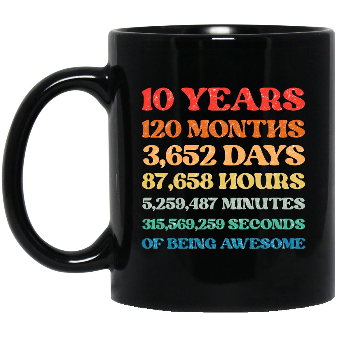 10 years BM11OZ 11 oz. Black Mug