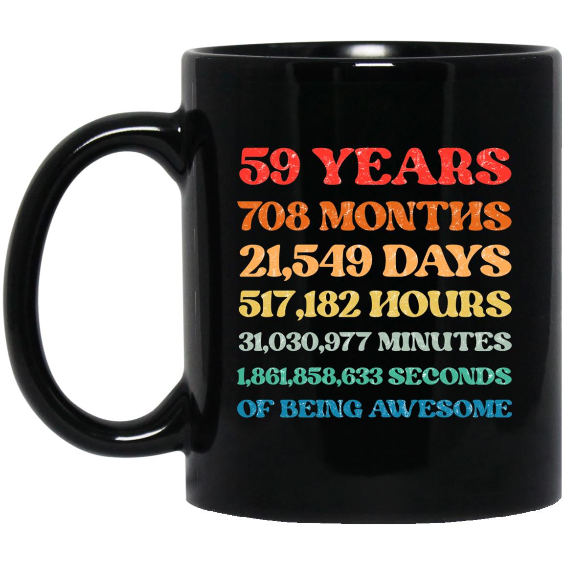 59 years BM11OZ 11 oz. Black Mug