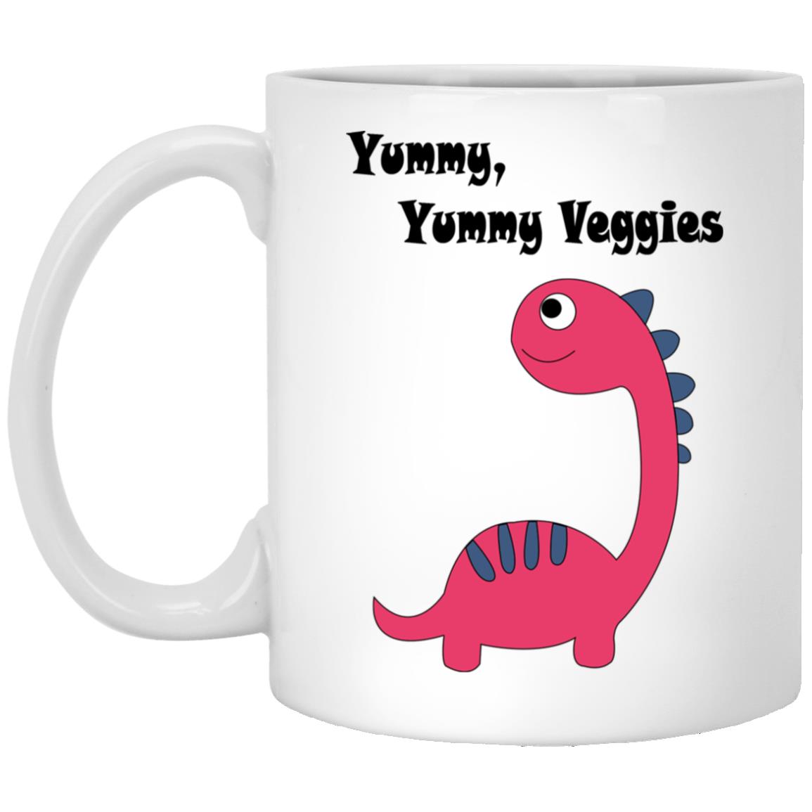 Yummy Yummy Veggies Dinosaur Coffe Mug Funny Cute Mug Cute Eat Clean