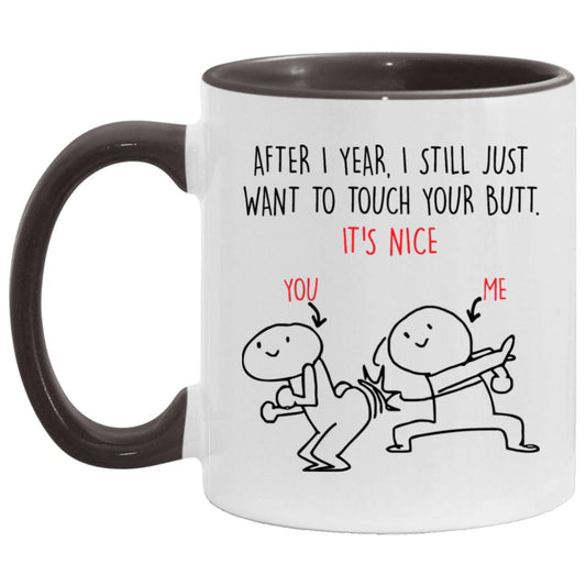 1 Year Anniversary Mug for Boyfriend and Girlfriend, 1 Year Wedding Anniversary Coffee Mug for Husband and Wife,First Dating Anniversary Cup 11oz white black