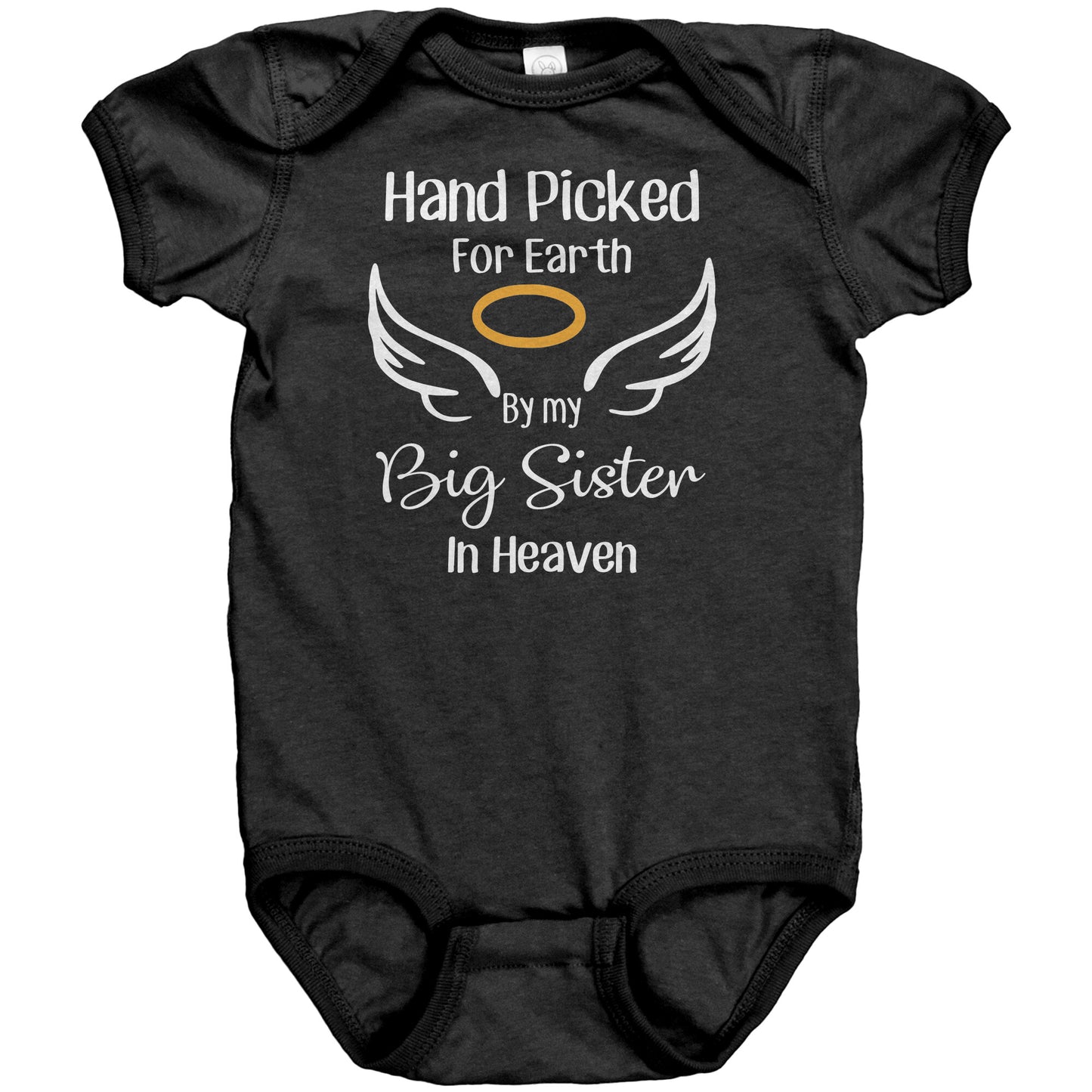Newborn Infant Baby Rompers Hand Picked for Earth by My Big Sister in Heaven Summer Winter Bodysuit