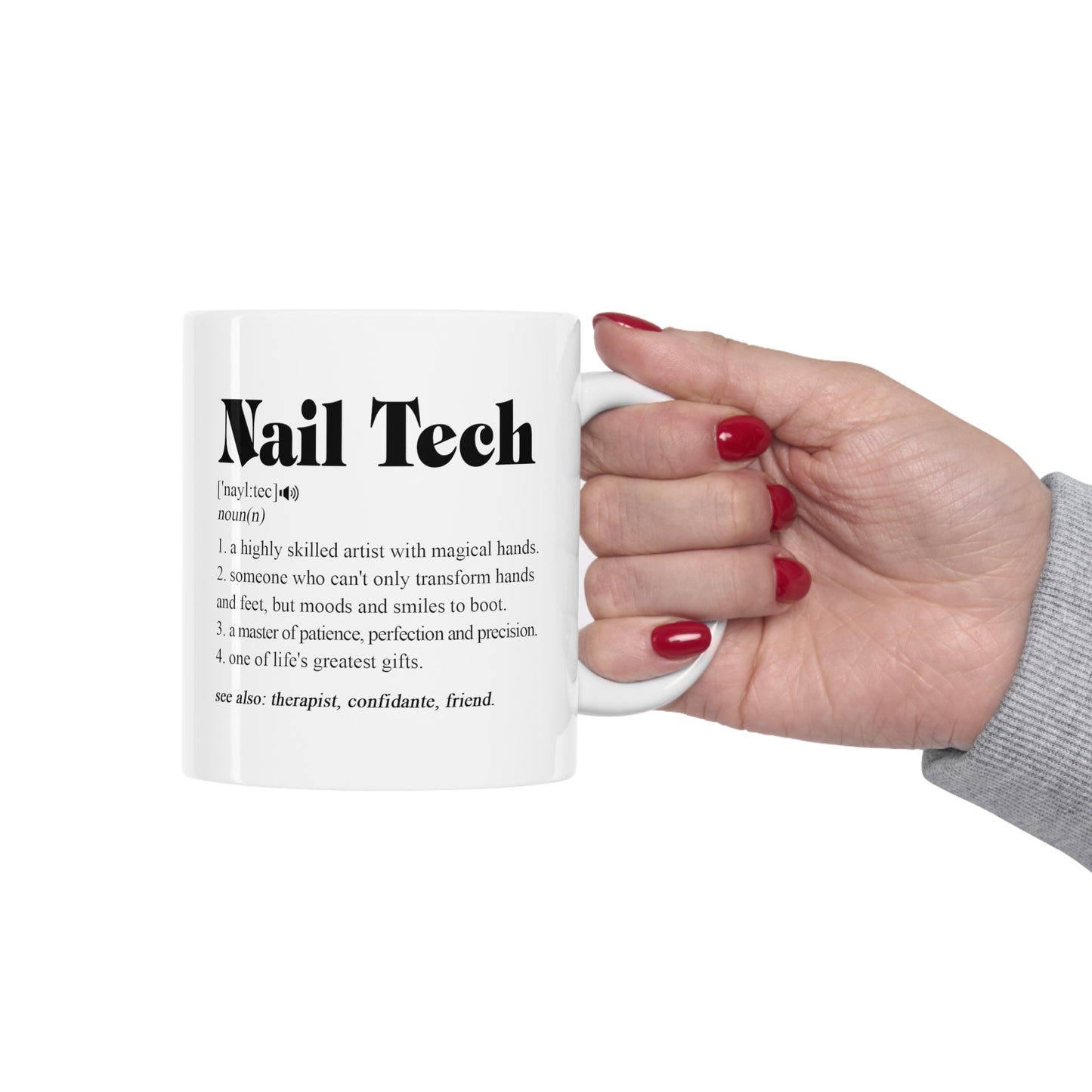 B09T396ZZD Nail Tech Mug - Nail Tech Gifts - Nail Technician Gifts - Nail Tech Christmas - Birthday Gift 11oz Printify