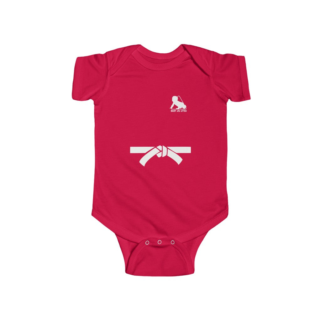 Baby Playsuit Jiu Jitsu Baby with White Belt Jiu Jitsu Karate Kid Baby Funny Baby Grow Bodysuit