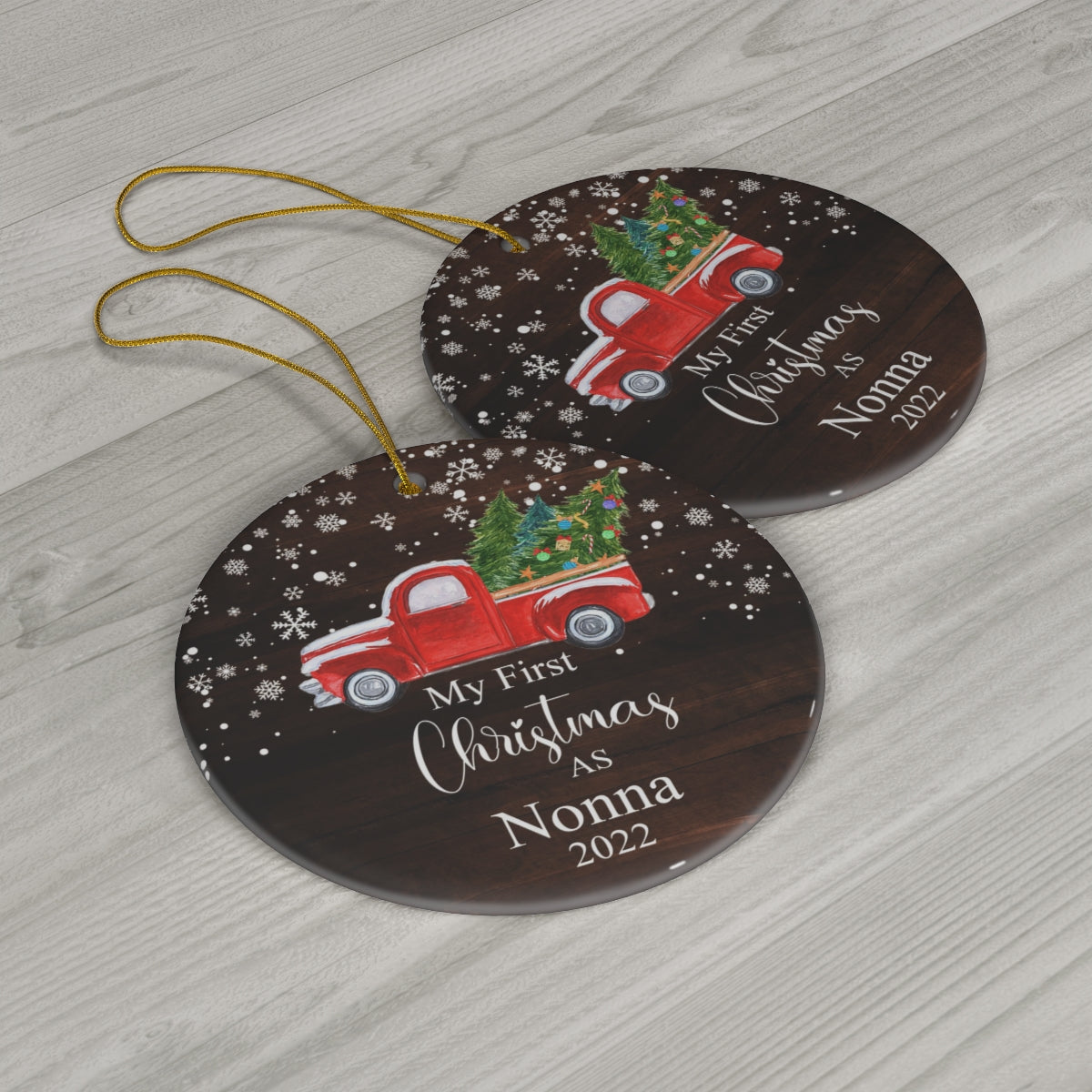My First Christmas As Nonna Ornament 2022 - Both side